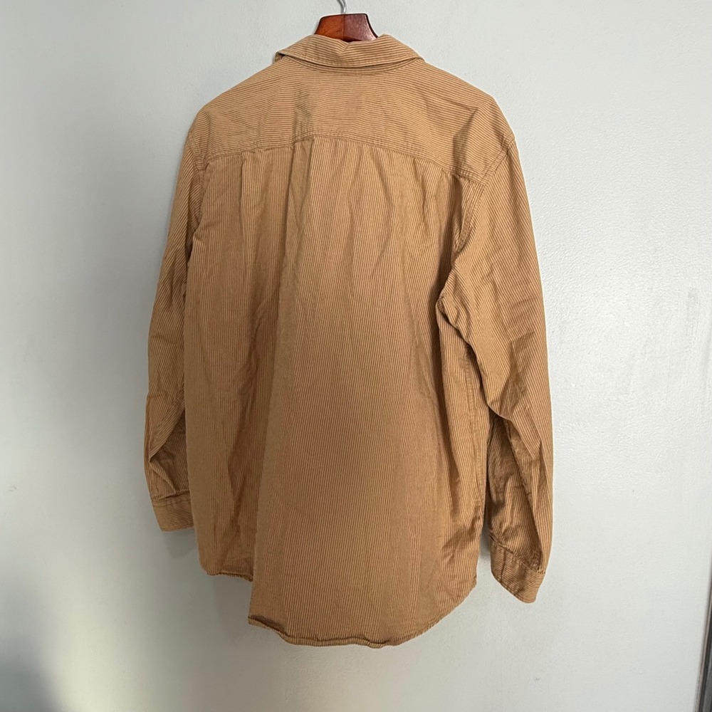 Carhartt Mens XL Loose Fit Striped Long Sleeve Button Down Work Shirt Brown - Picture 7 of 9